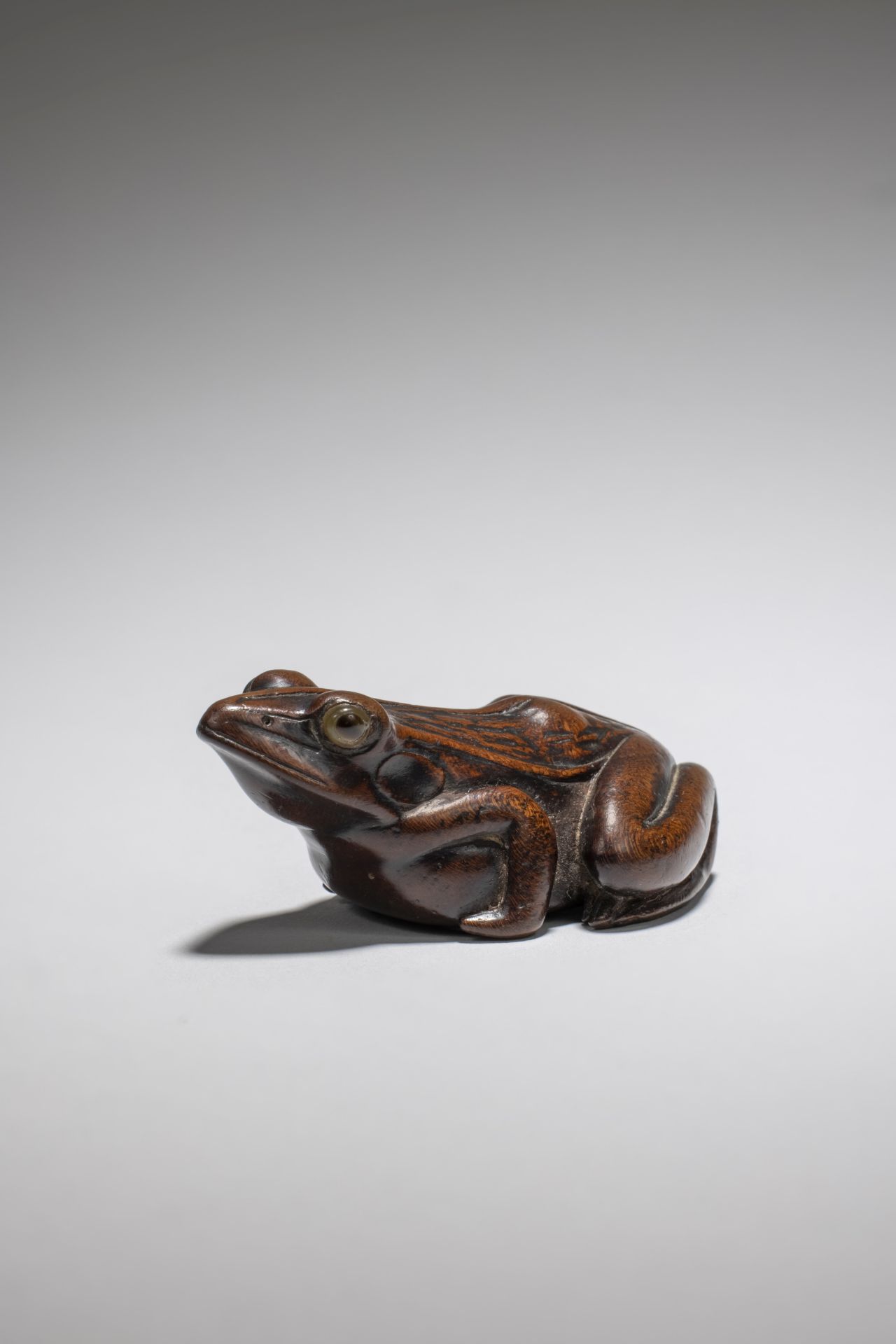 NETSUKE EN BOIS REPR&#201;SENTANT UNE GRENOUILLE XIXe si&#232;cle