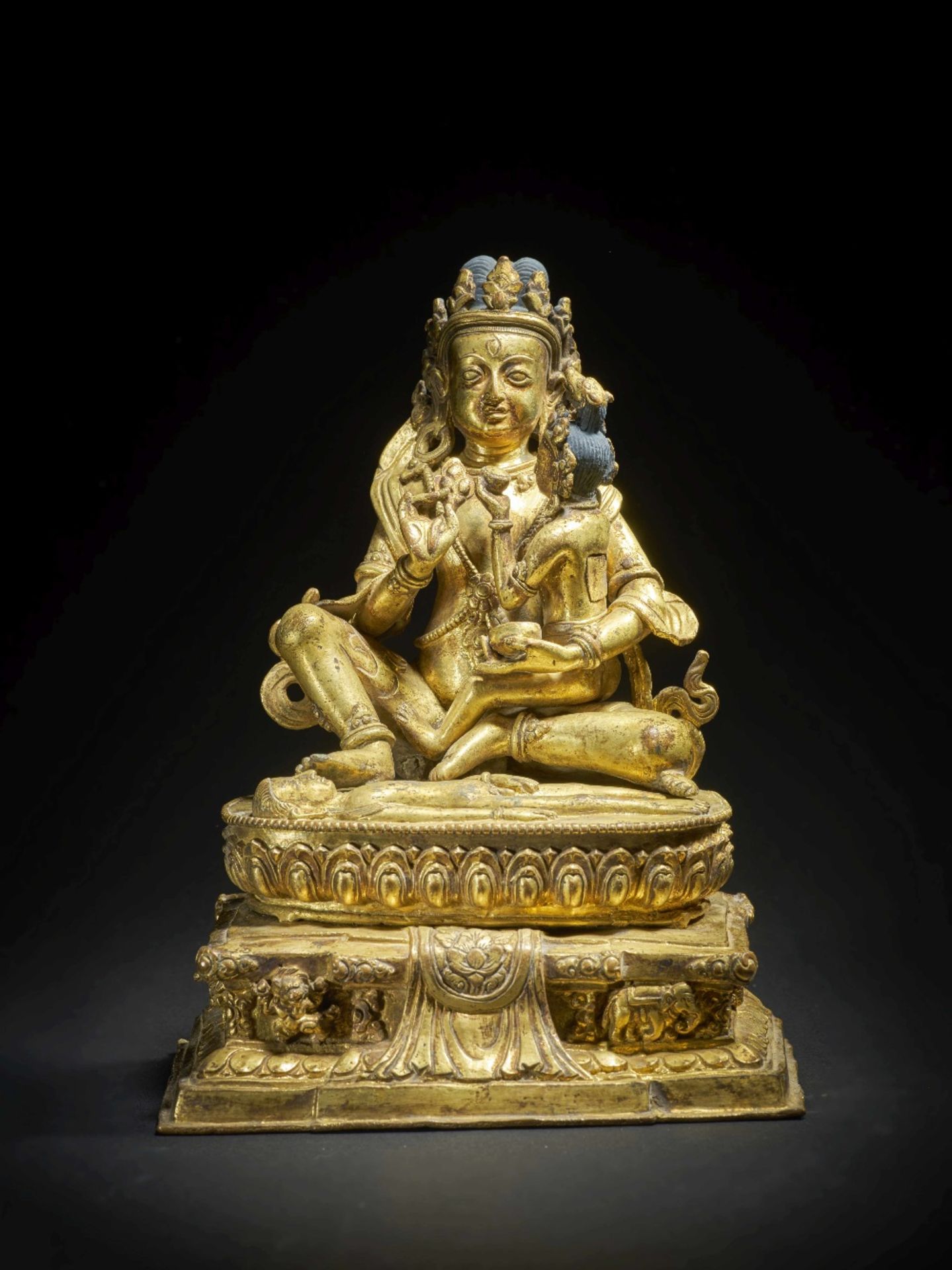 STATUETTE DE TSEWANG RIGDZIN EN ALLIAGE DE CUIVRE DOR&#201; N&#201;PAL OCCIDENTAL, XVIIIE/XIXE S...