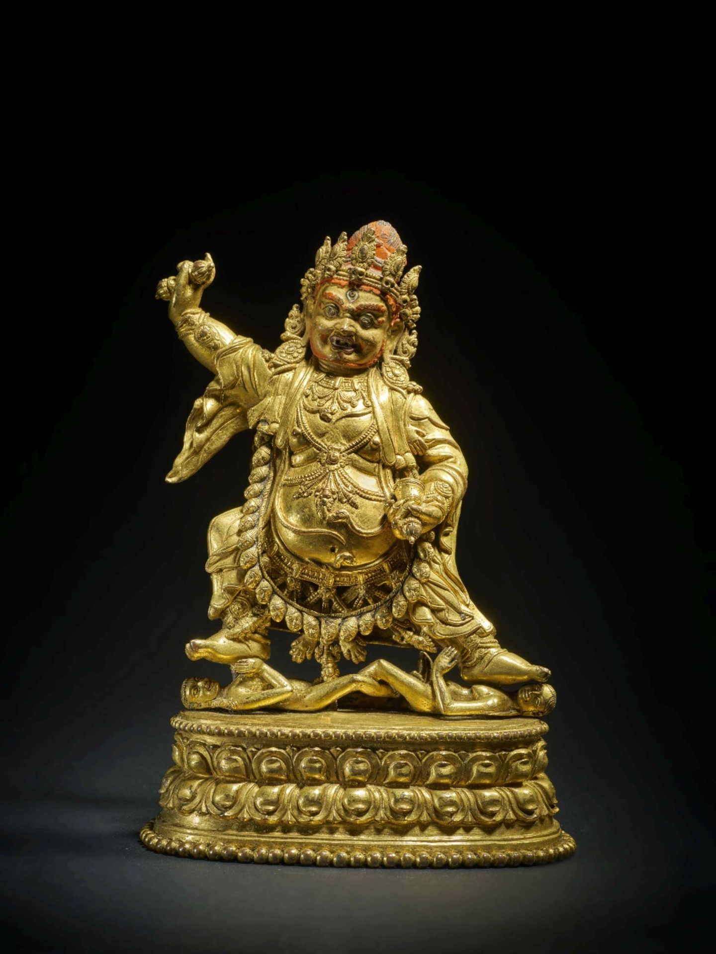 STATUETTE DE KRODHA VAJRAPANI EN ALLIAGE DE CUIVRE DOR&#201; TIBET, XIVE SI&#200;CLE