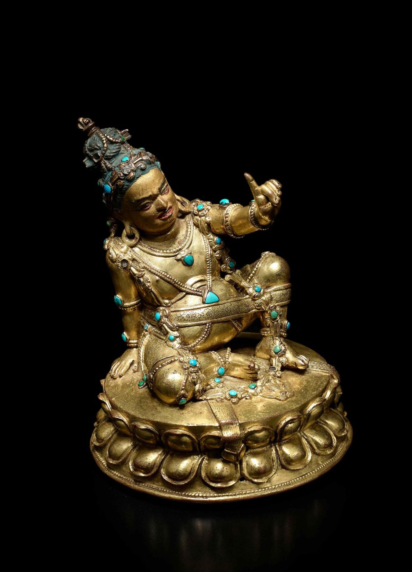 STATUETTE DE VIRUPA EN ALLIAGE DE CUIVRE DOR&#201; TIBET, XVE/XVIE SI&#200;CLE