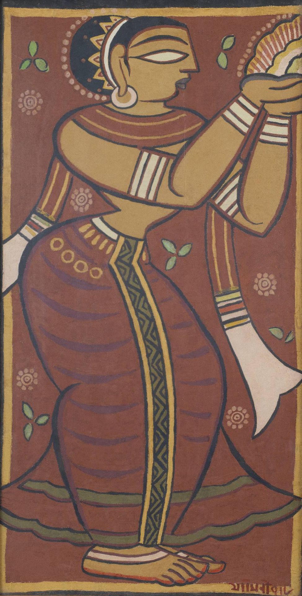 Jamini Roy (Indian, 1887-1972) Untitled (Gopini)