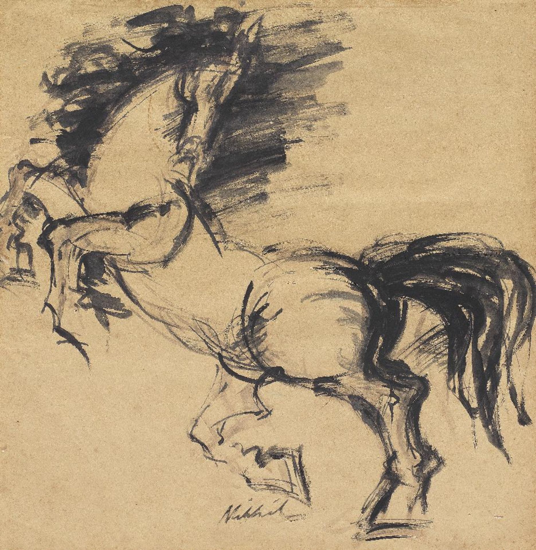 Nikhil Biswas (Indian, 1930-1966) Untitled (Horse)
