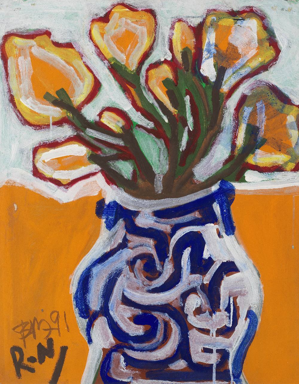 Bashir Mirza (Pakistani, 1941-2000) Untitled (Flowers in a Vase)