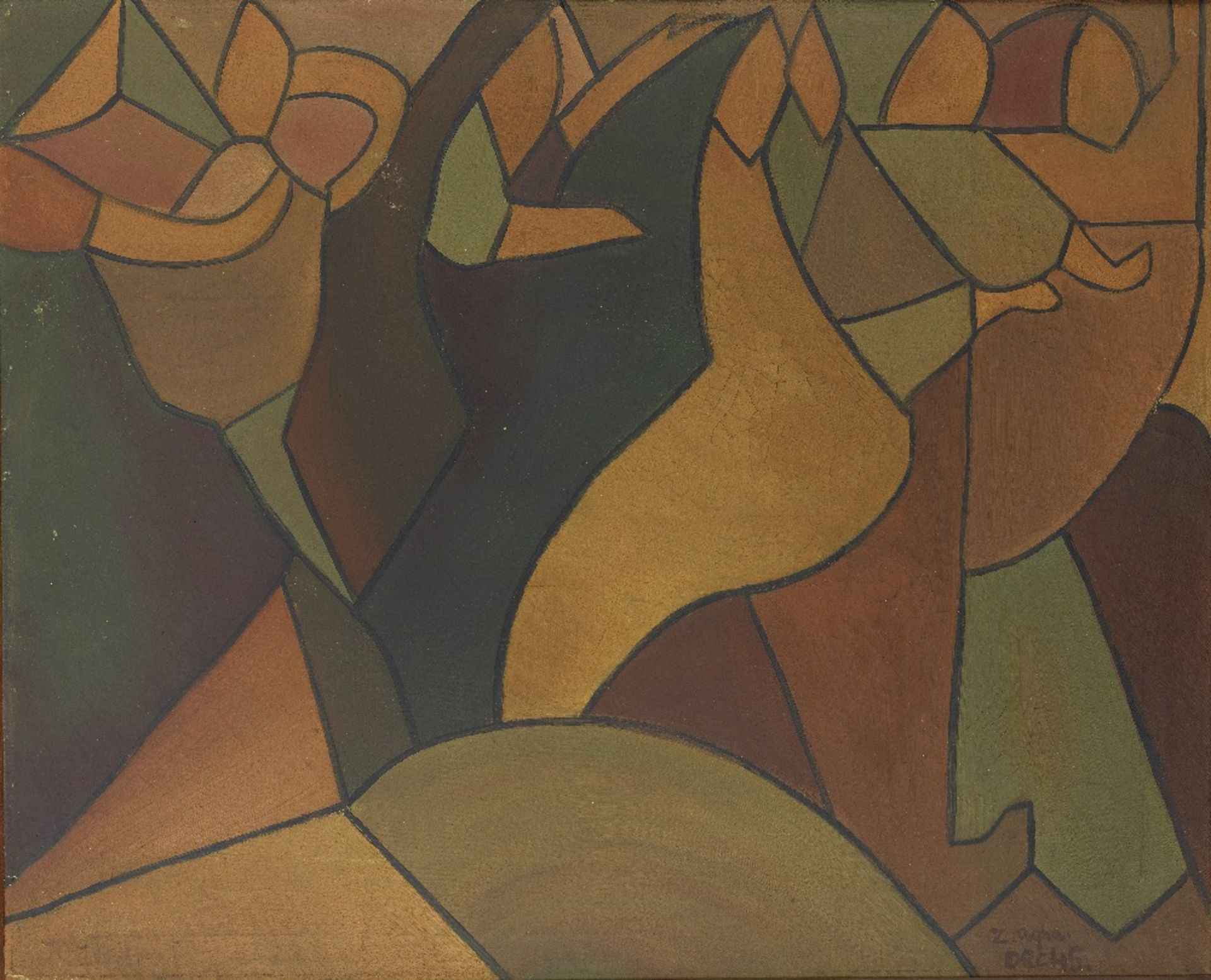 Zubeida Agha (Pakistani, 1922-1997) Female Composition