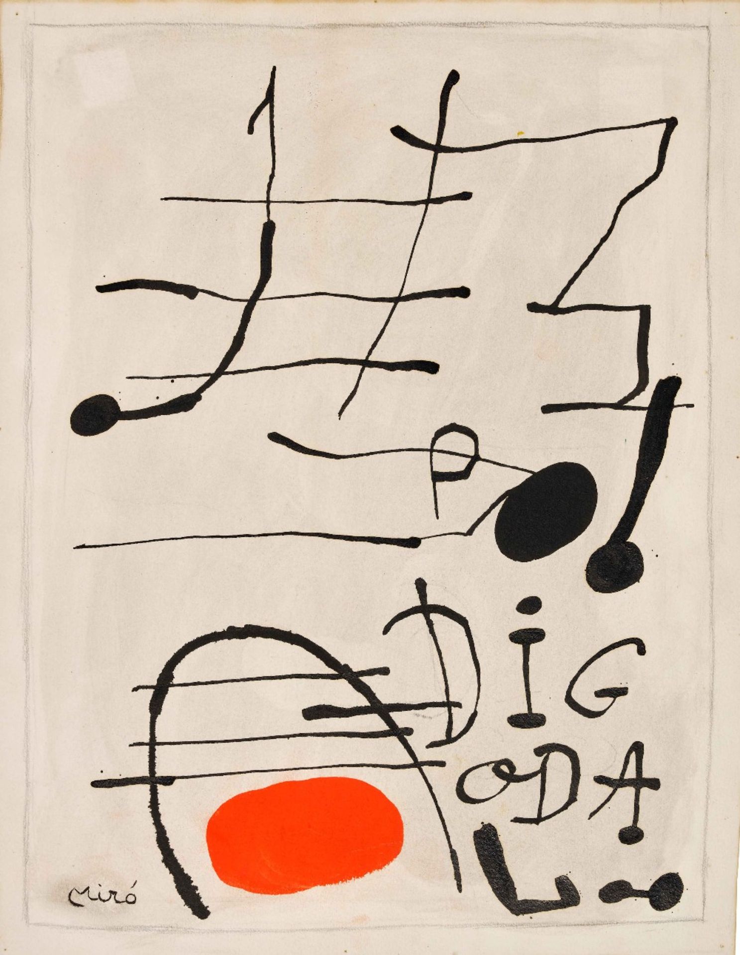 JOAN MIR&#211; (1893-1983) Sans titre 1964