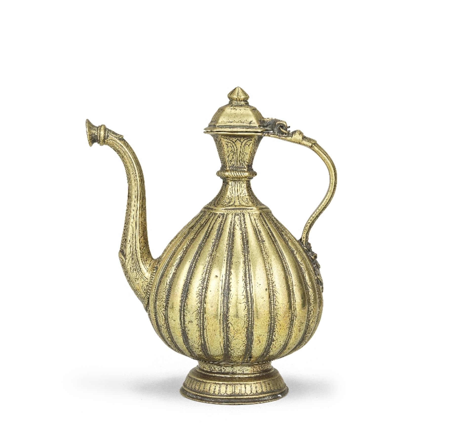 An engraved brass ewer Deccan, 17th/ 18th Century