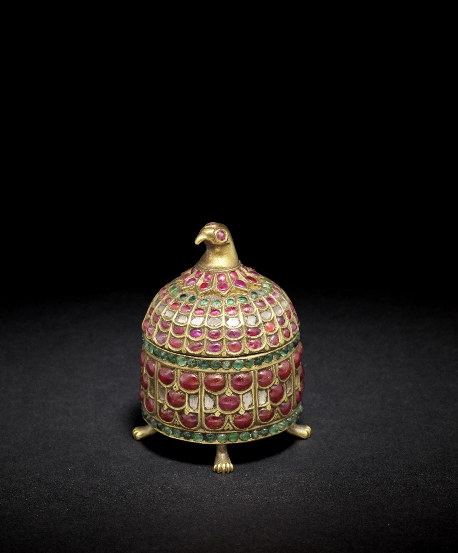 A gem-set gold box India, 19th Century