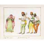 An album of sixty paintings depicting Sikh rulers, monuments in Lahore and elsewhere, and trades...