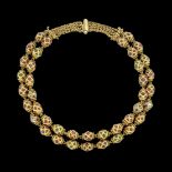 A gem-set gold necklace South India, 19th Century