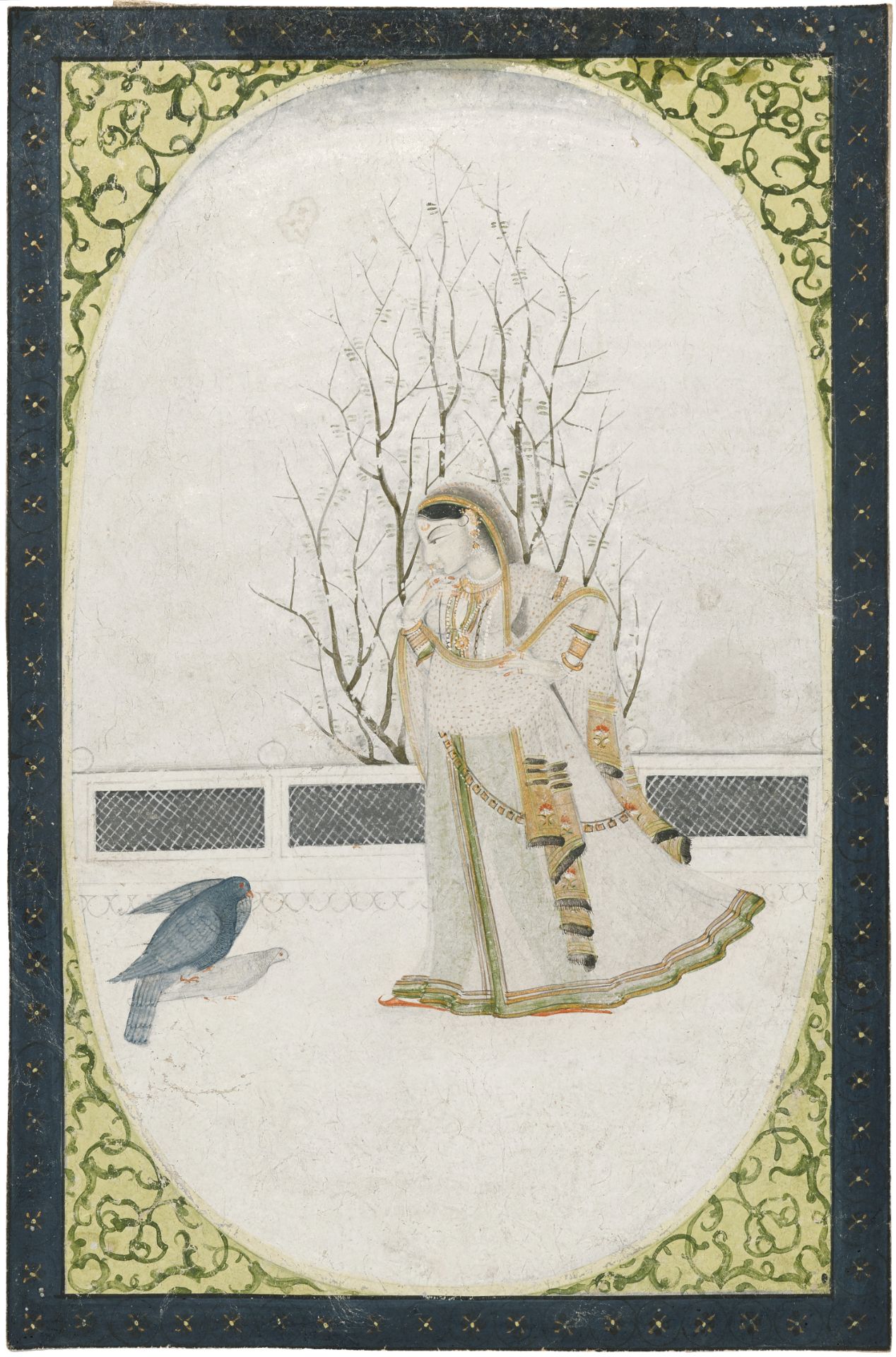 An illustration from a nayika series: Virhini nayika Guler or Kangra, circa 1800