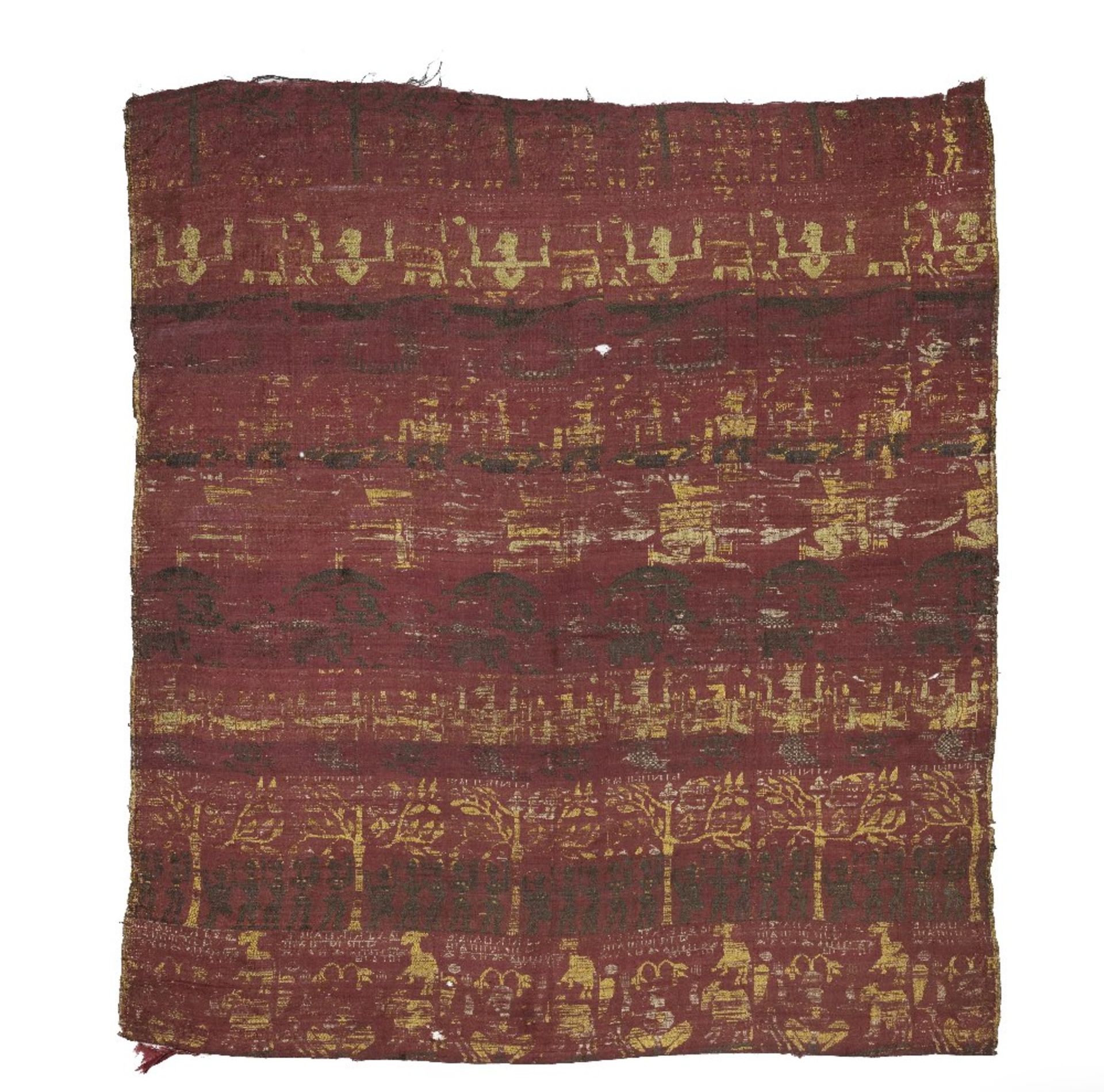 A woven silk fragment depicting Krishna Assam, mid 16th Century