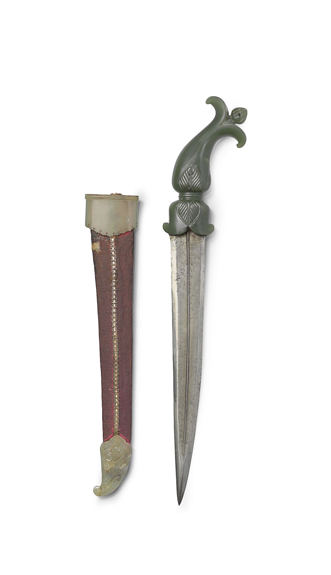 A Mughal jade-hilted steel dagger (khanjar) North India, 18th/ 19th Century(2)