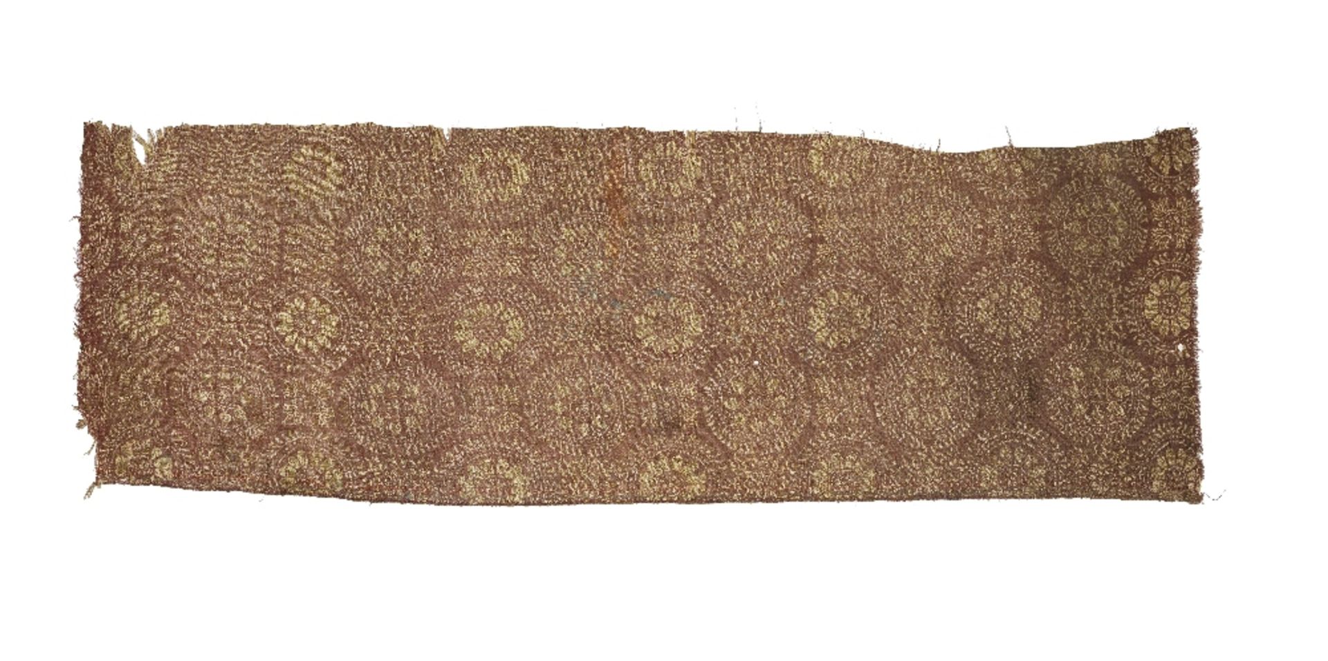 A Sultanate silk lampas panel India, 15th Century