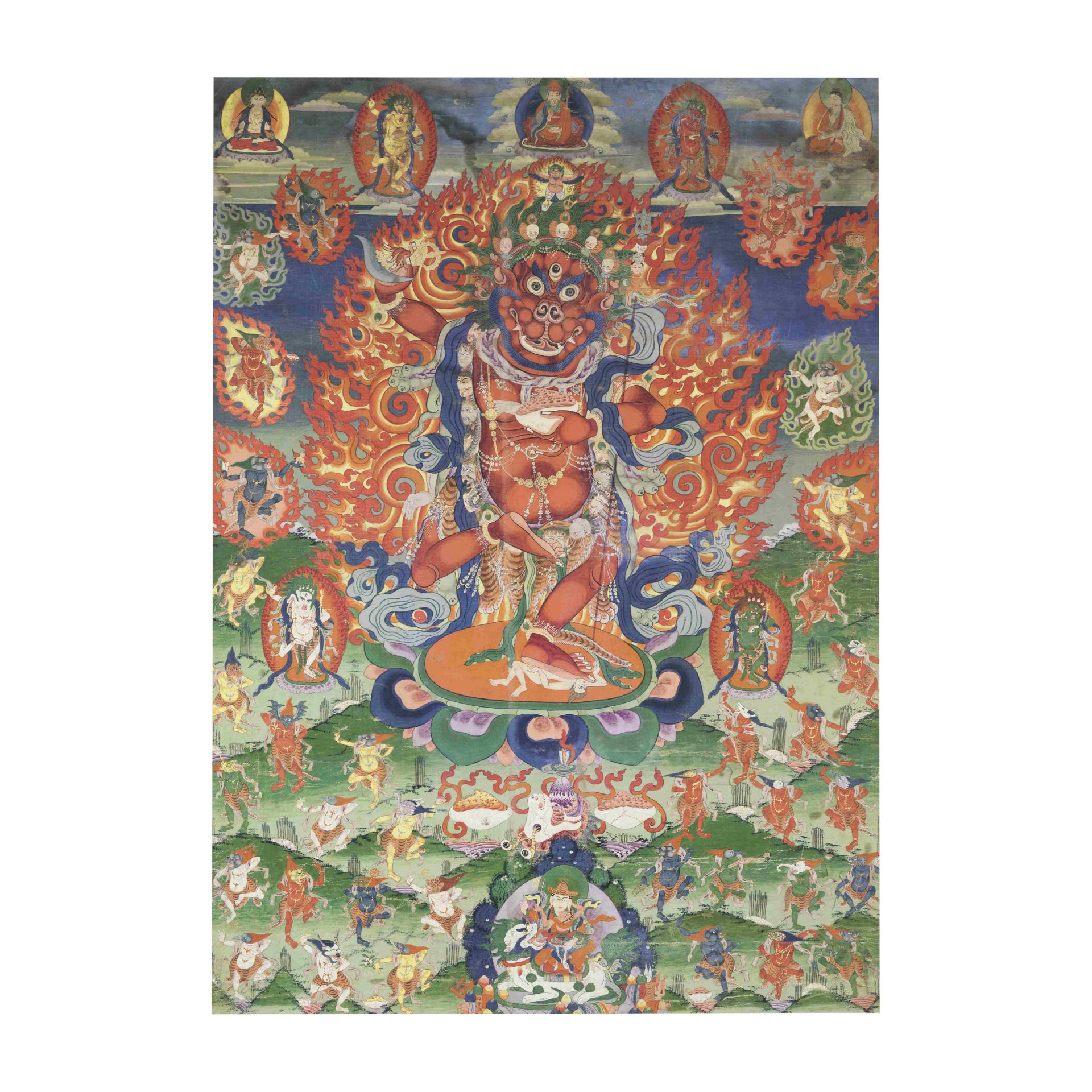 THANGKA REPR&#201;SENTANT SIMHAMUKHA MONGOLIE, XVIIIE SI&#200;CLE