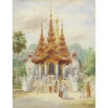 Mg Tun Hla (Burmese, 1874-1946) 'Entrance to Schwedagon Pagoda', Rangoon