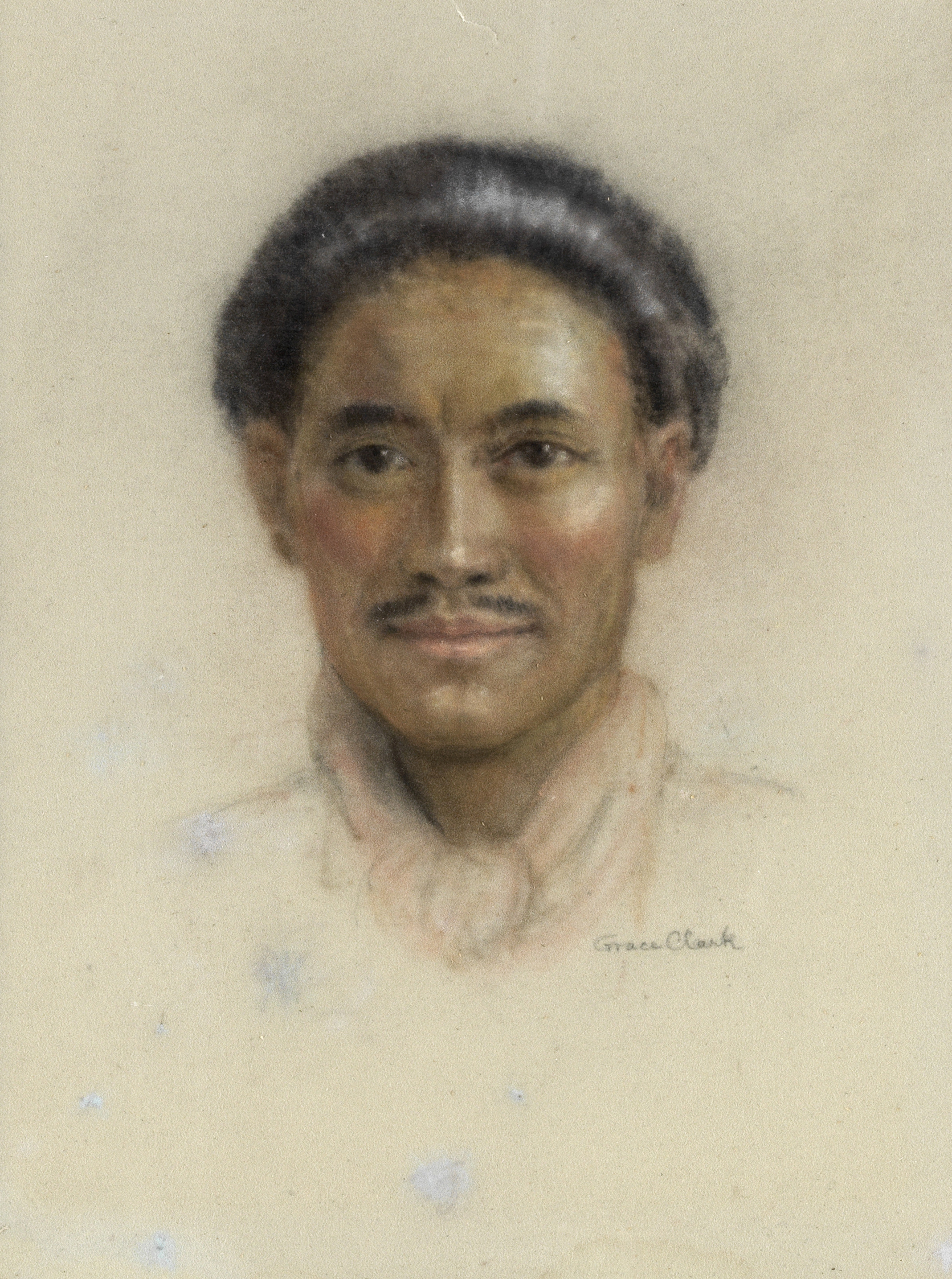 Grace Clark (British 20th Century) Portrait of the Nepalese Sherpa mountaineer Tenzing Norgay