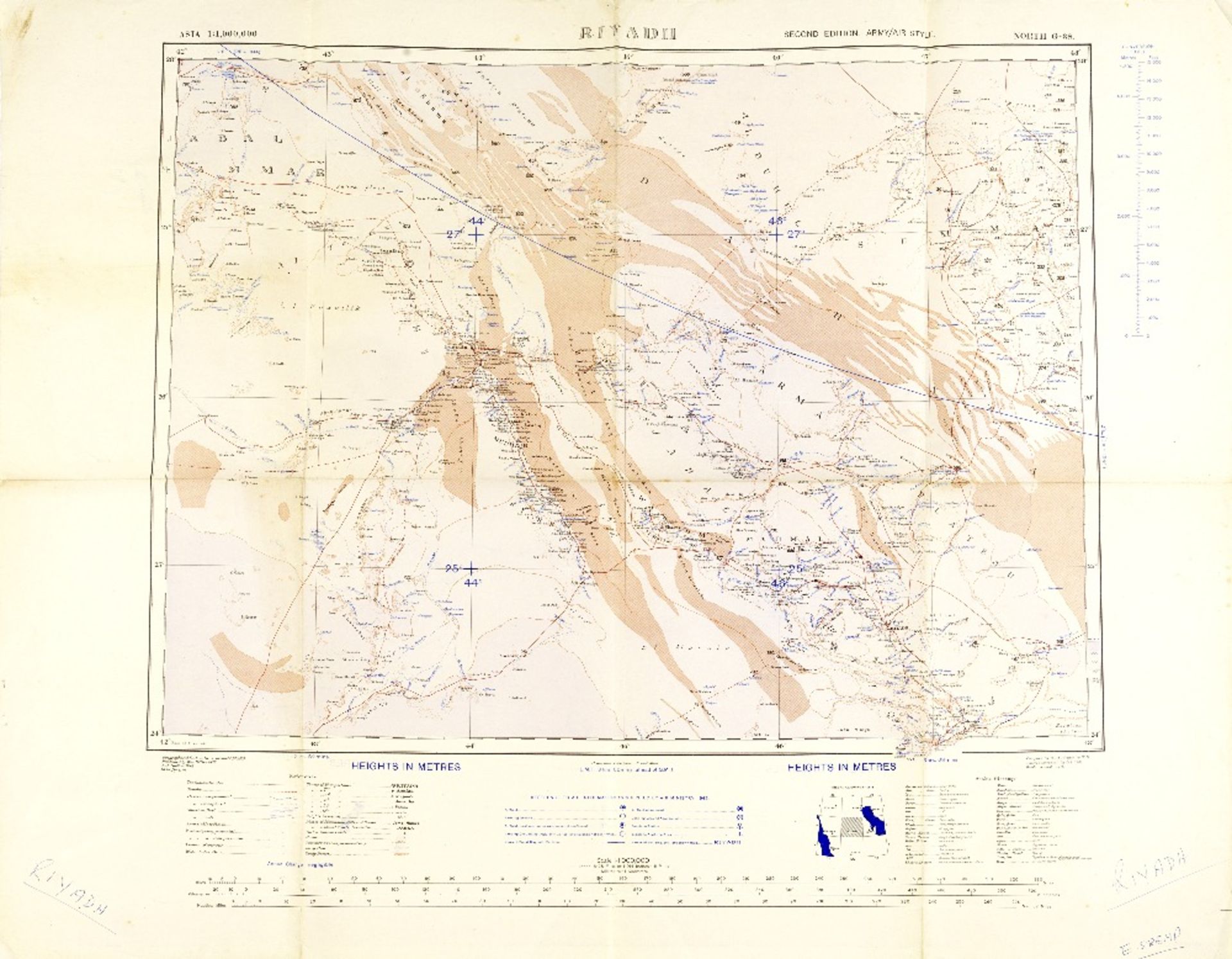 RIYADH, SAUDI ARABIA War office map of Riyadh, Geographical Section, War Office, 1945