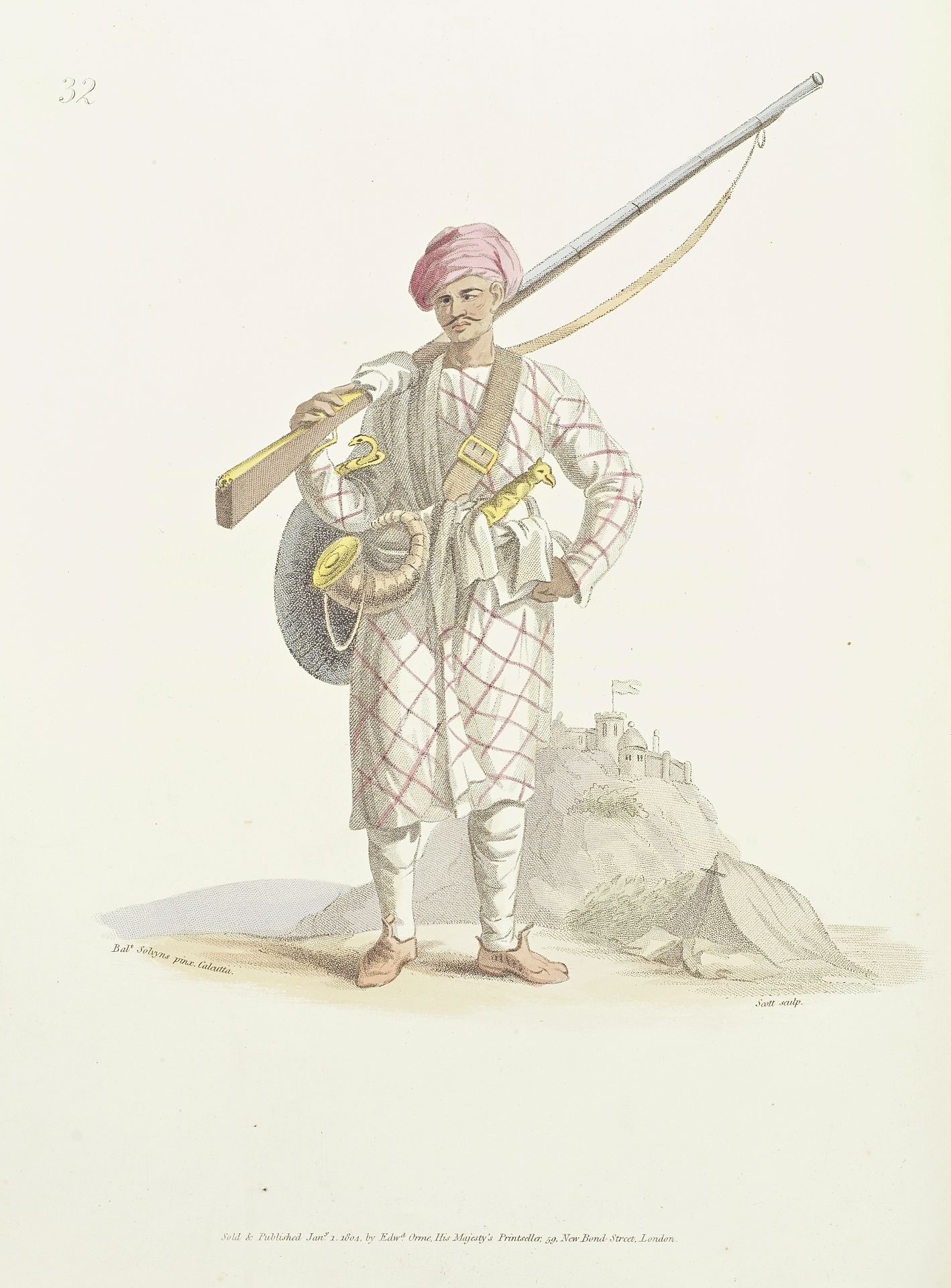 SOLVYNS (FRANS BALTASAR) The Costume of Indostan, Elucidated in Sixty Coloured Engravings... Tak...