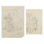 George Chinnery (London 1774-1852 Macau) Study of a Chinese market stall; Study of a Chinese bar...