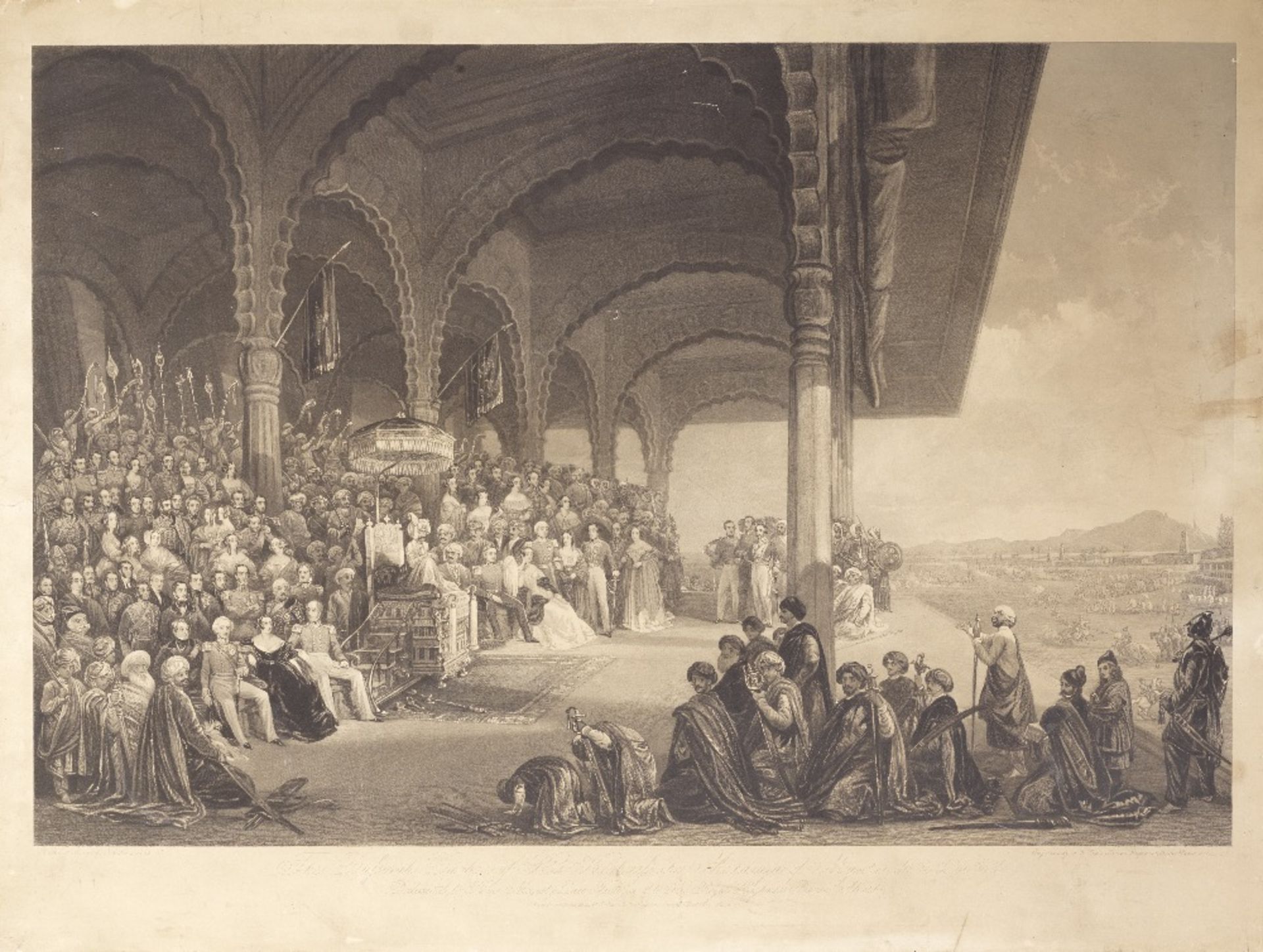 Frederick Christian (the elder) Lewis (British, 1779-1856) 'The Durssorah Durbar of His Highness...