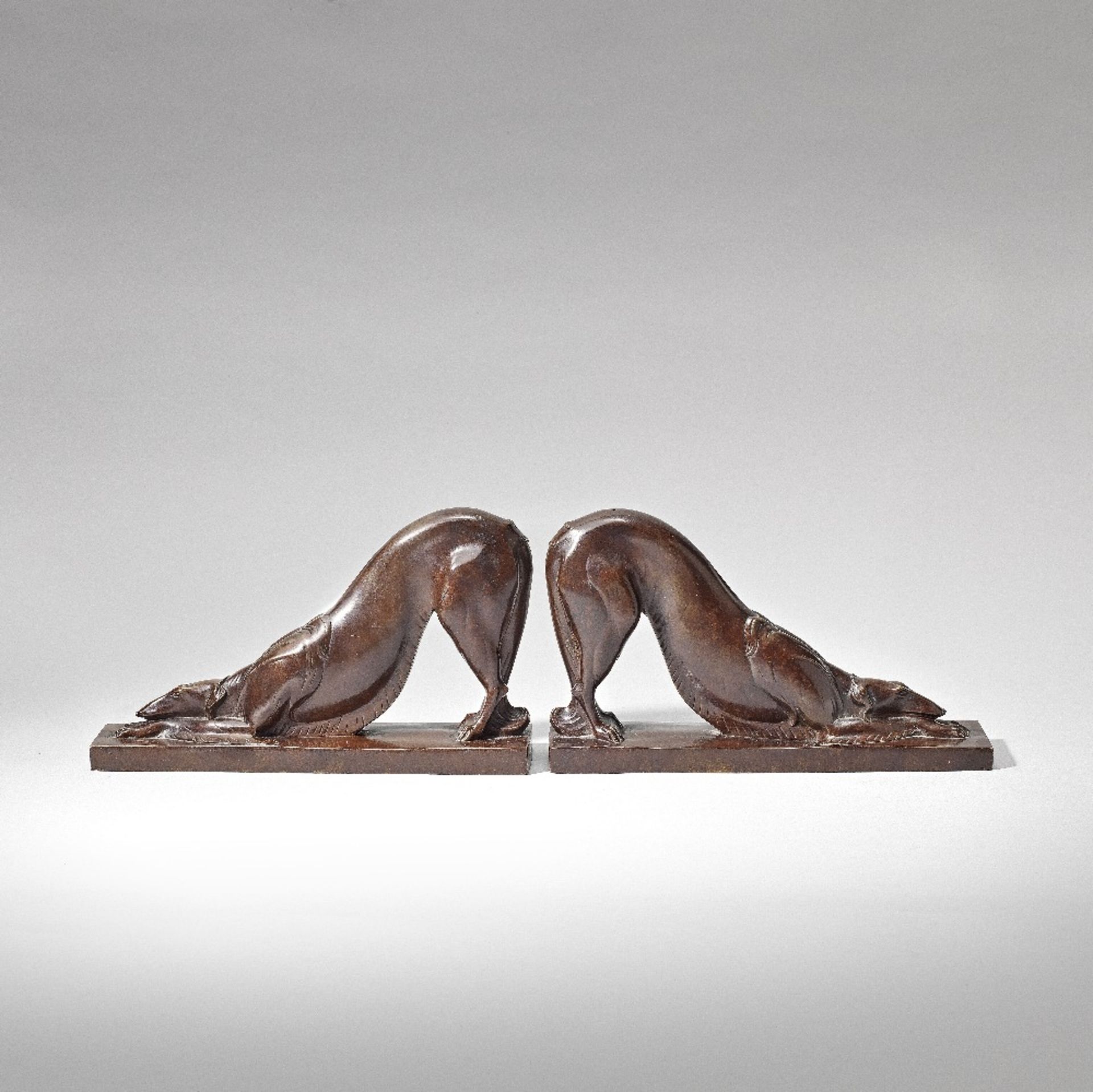 H. Rical Pair of Art Deco 'dog' bookends, circa 1930