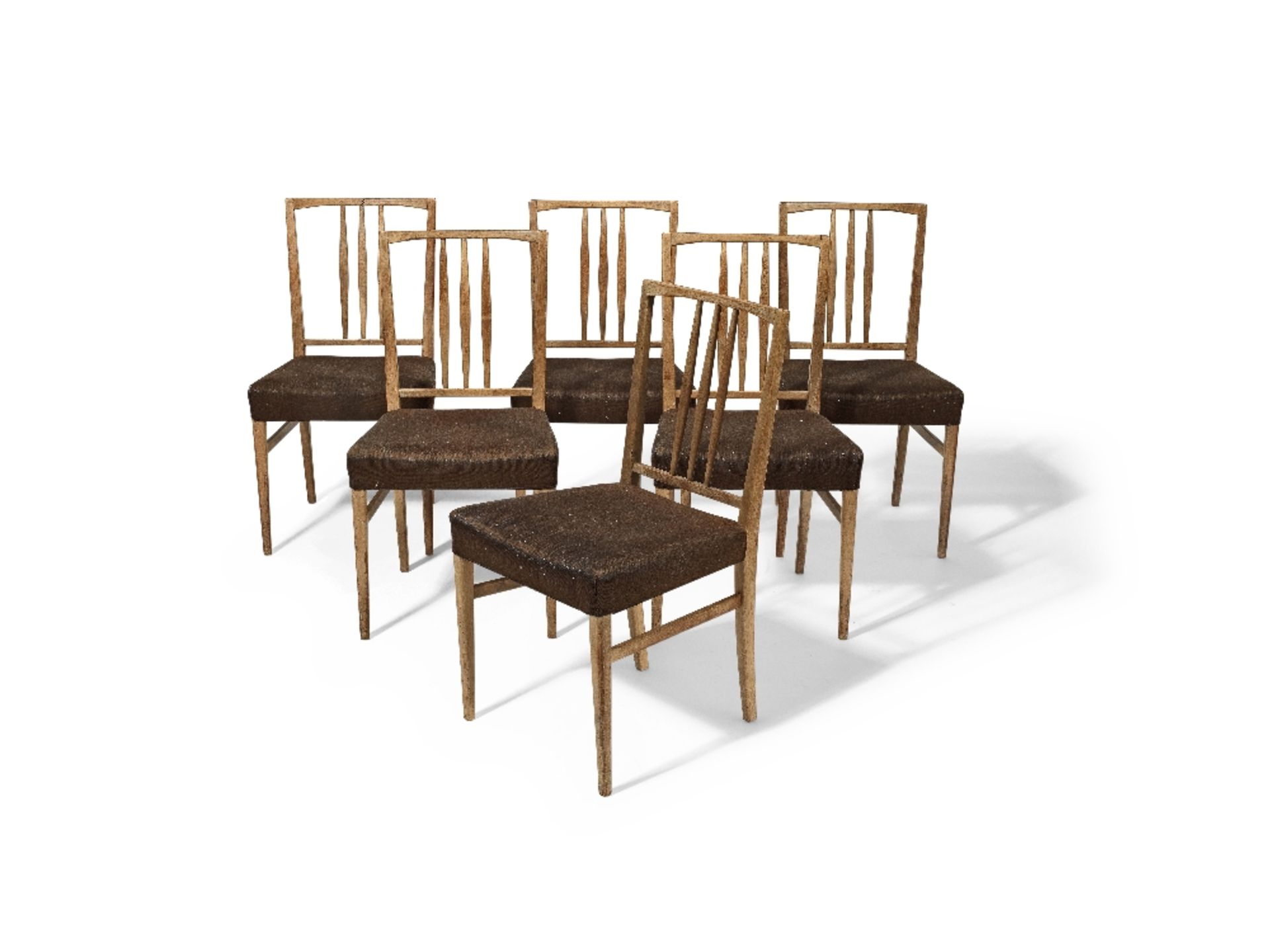 W.H. Russell for Gordon Russell Ltd. Set of six walnut chairs, designed 1950
