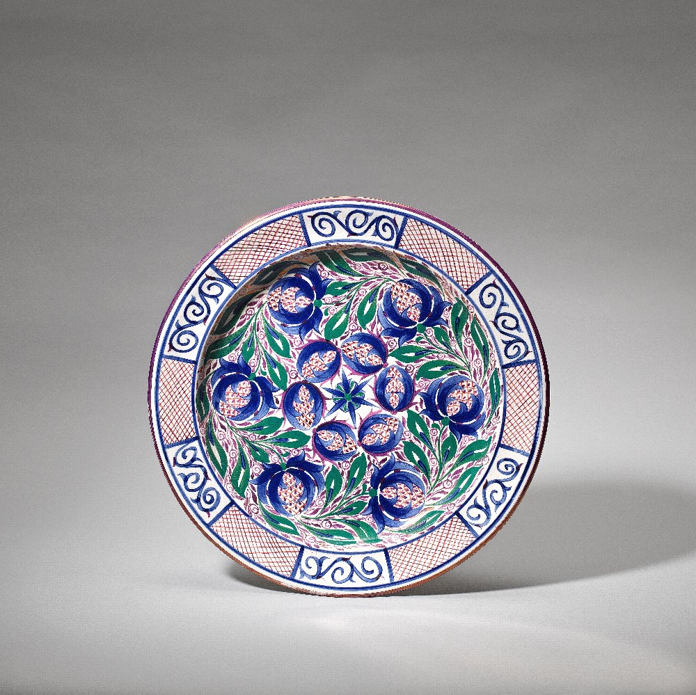 Wedgwood: designed by Alfred and Louise Powell Rhodian lustre charger, circa 1926