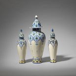 Chris van der Hoef for Amphora Holland Three covered vases, circa 1910