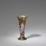 Daisy Makeig-Jones for Wedgwood 'Butterfly Woman' black fairyland lustre trumpet vase, circa 1925