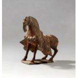 RARE STATUETTE DE CHEVAL HARNACH&#201; EN TERRE CUITE Dynastie des Wei du Nord (386-534)