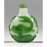 TABATI&#200;RE EN VERRE OVERLAY VERT 1760-1820 (2)