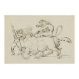 TH&#201;ODORE G&#201;RICAULT (1794-1824) Deux hommes nus s'effor&#231;ant d'arr&#234;ter un taureau