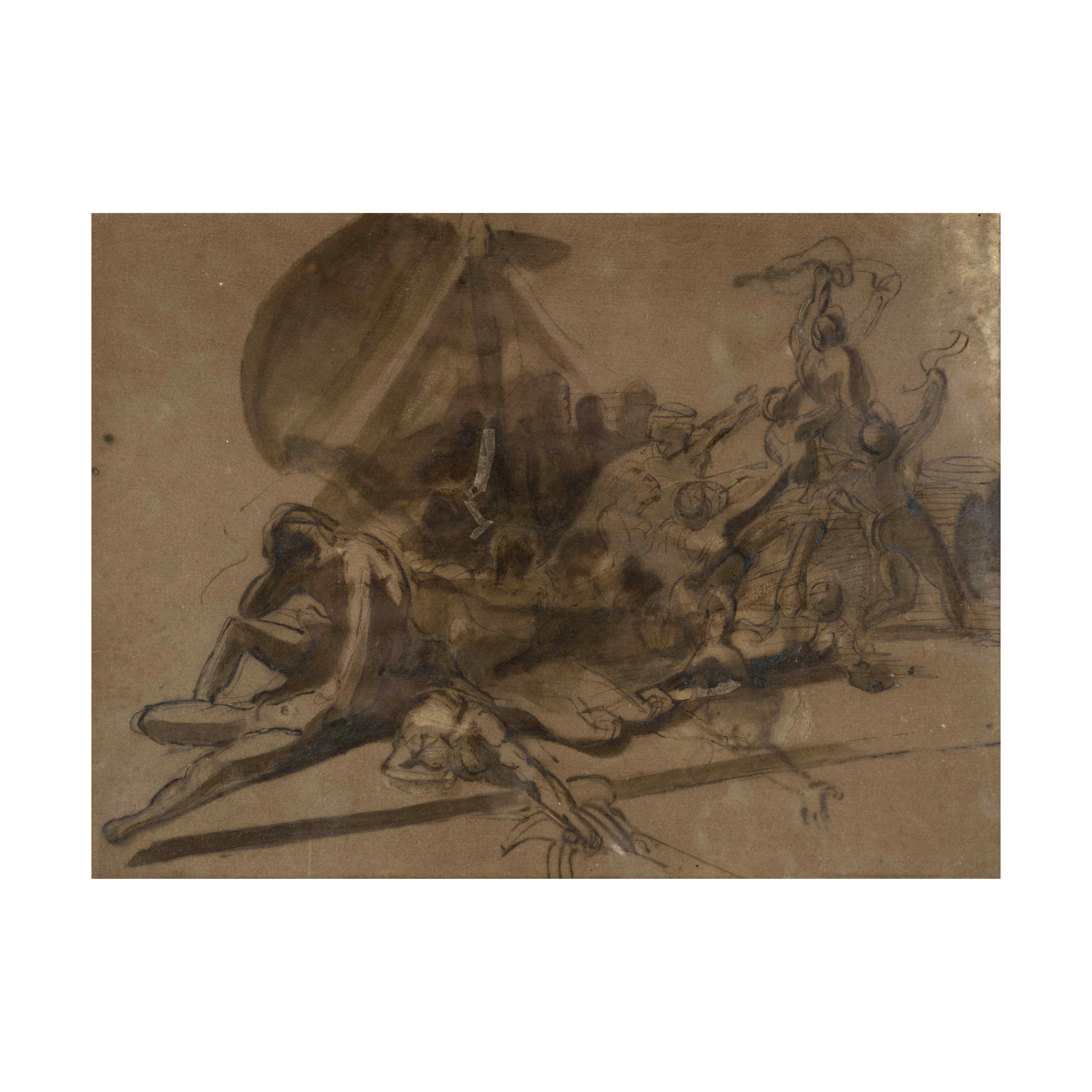 TH&#201;ODORE G&#201;RICAULT (1794-1824) &#201;tude d'ensemble pour le Radeau de la M&#233;duse ...