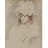PAUL-C&#201;SAR HELLEU (1859-1927) Portrait de jeune fille