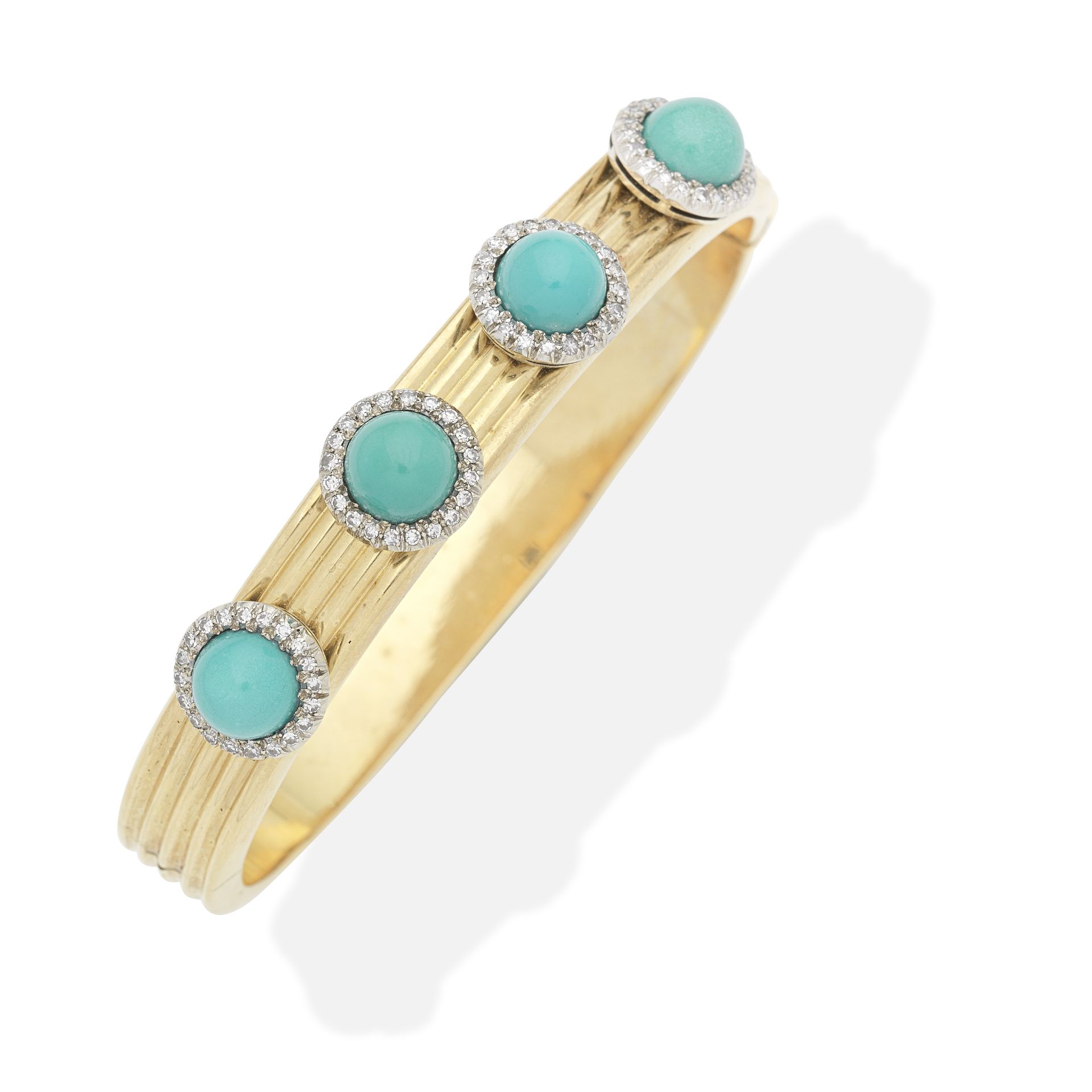 TURQUOISE AND DIAMOND BANGLE