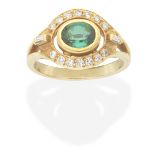 TOURMALINE AND DIAMOND RING