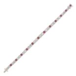 RUBY AND DIAMOND LINE BRACELET