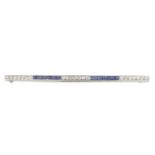 SAPPHIRE AND DIAMOND BAR BROOCH,