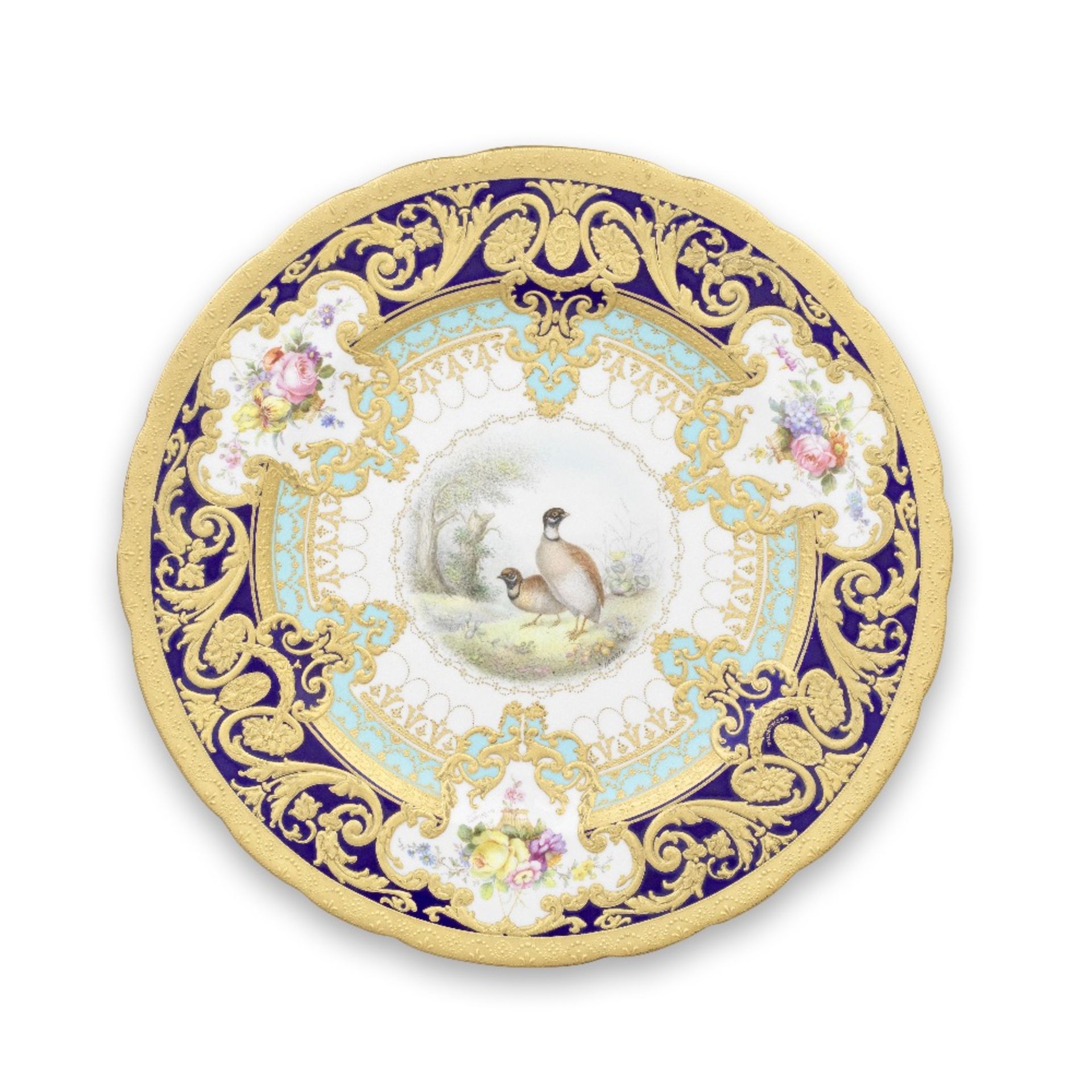 A Royal Crown Derby plate from the Judge Gary service, dated 1909