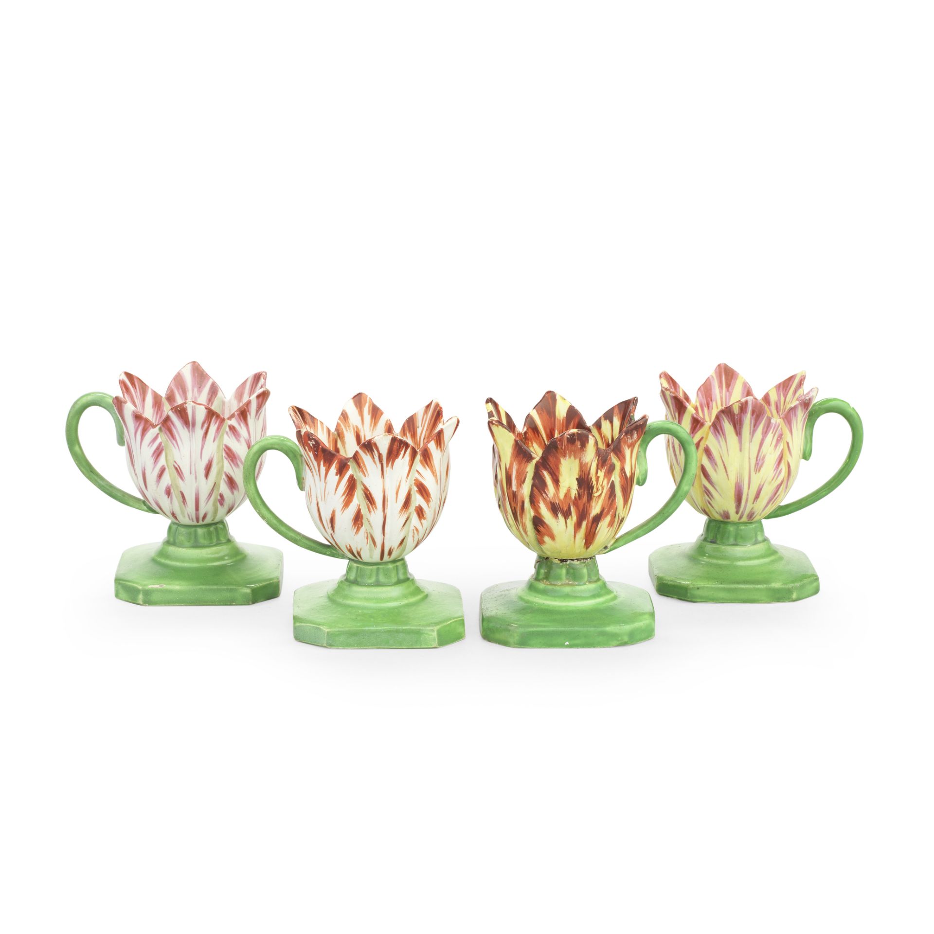 Four rare Spode pearlware tulip cups, circa 1820