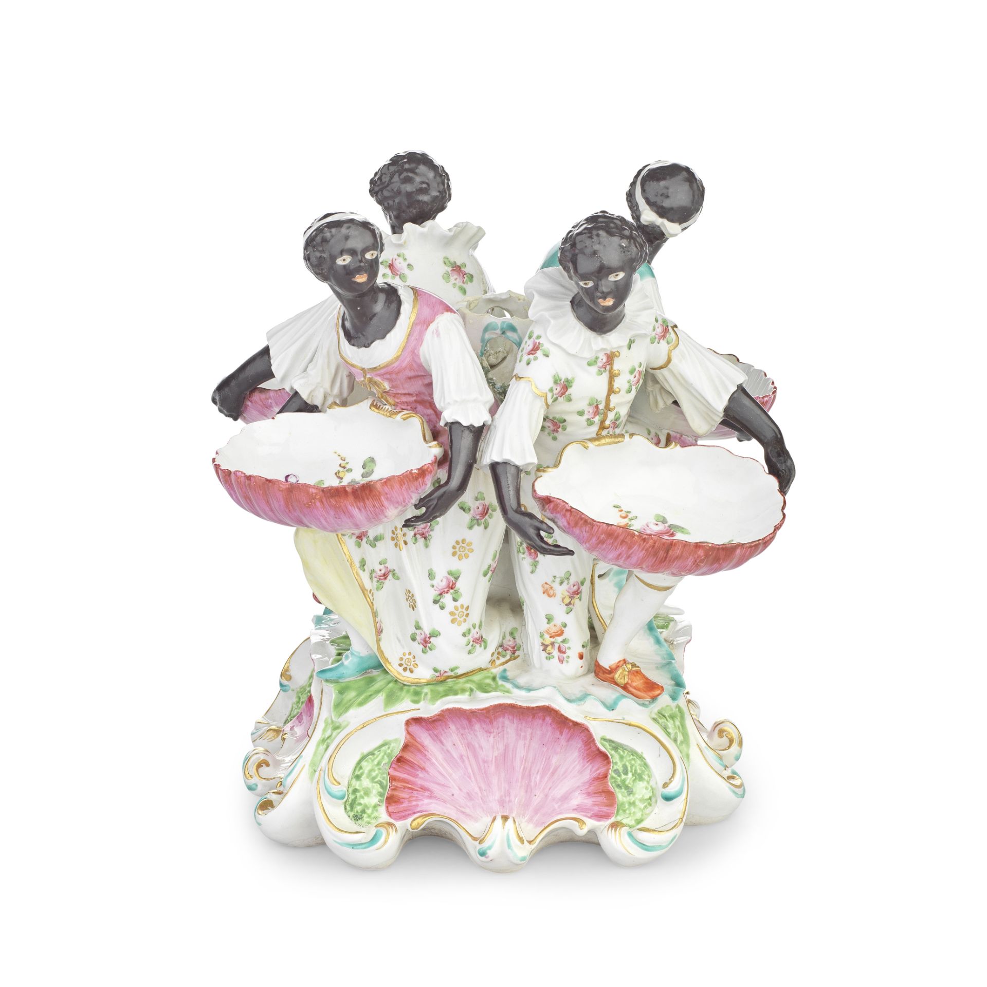 A Derby figural centrepiece or sweetmeat stand, circa 1770-75