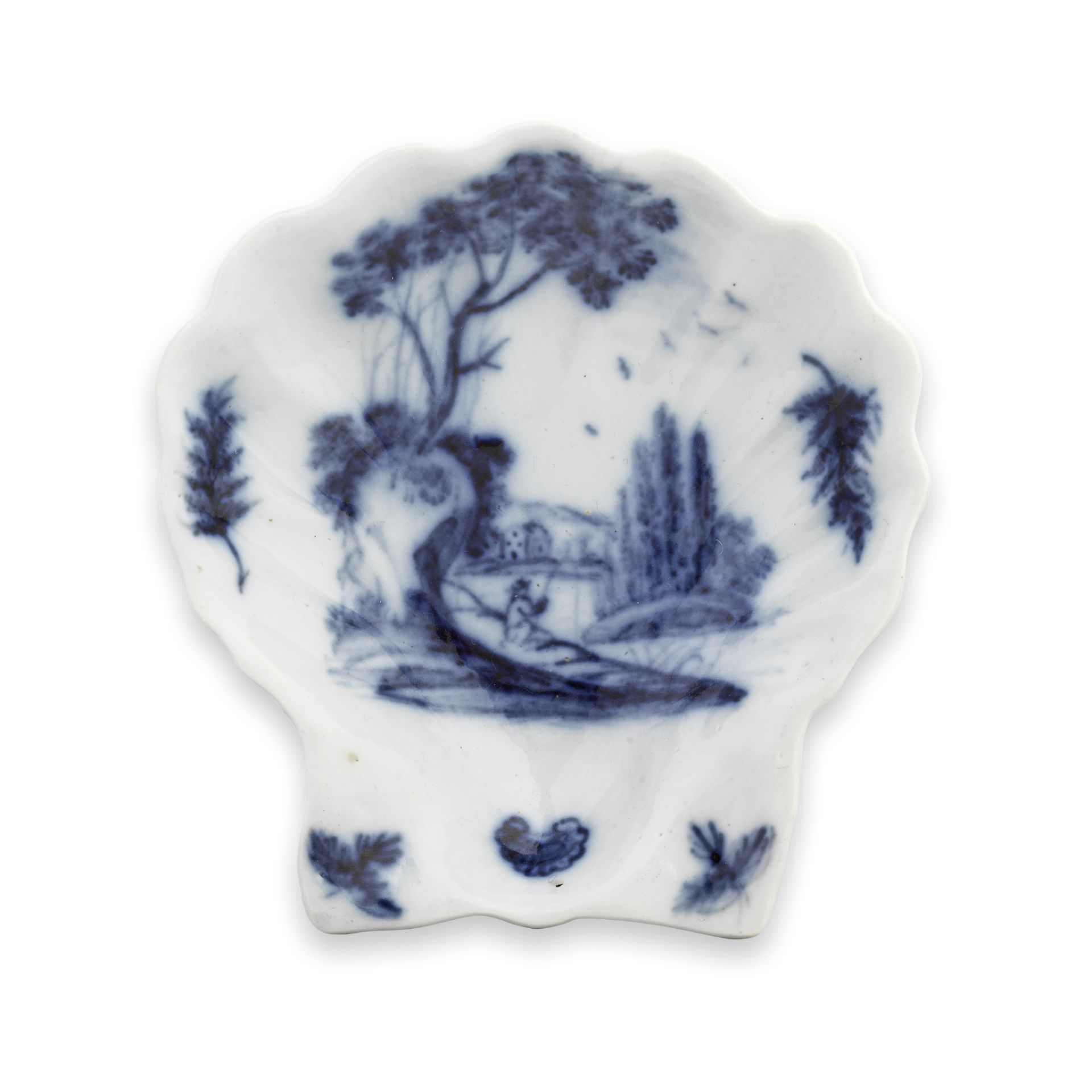 A Lund's Bristol scallop shell pickle dish, circa 1749-51