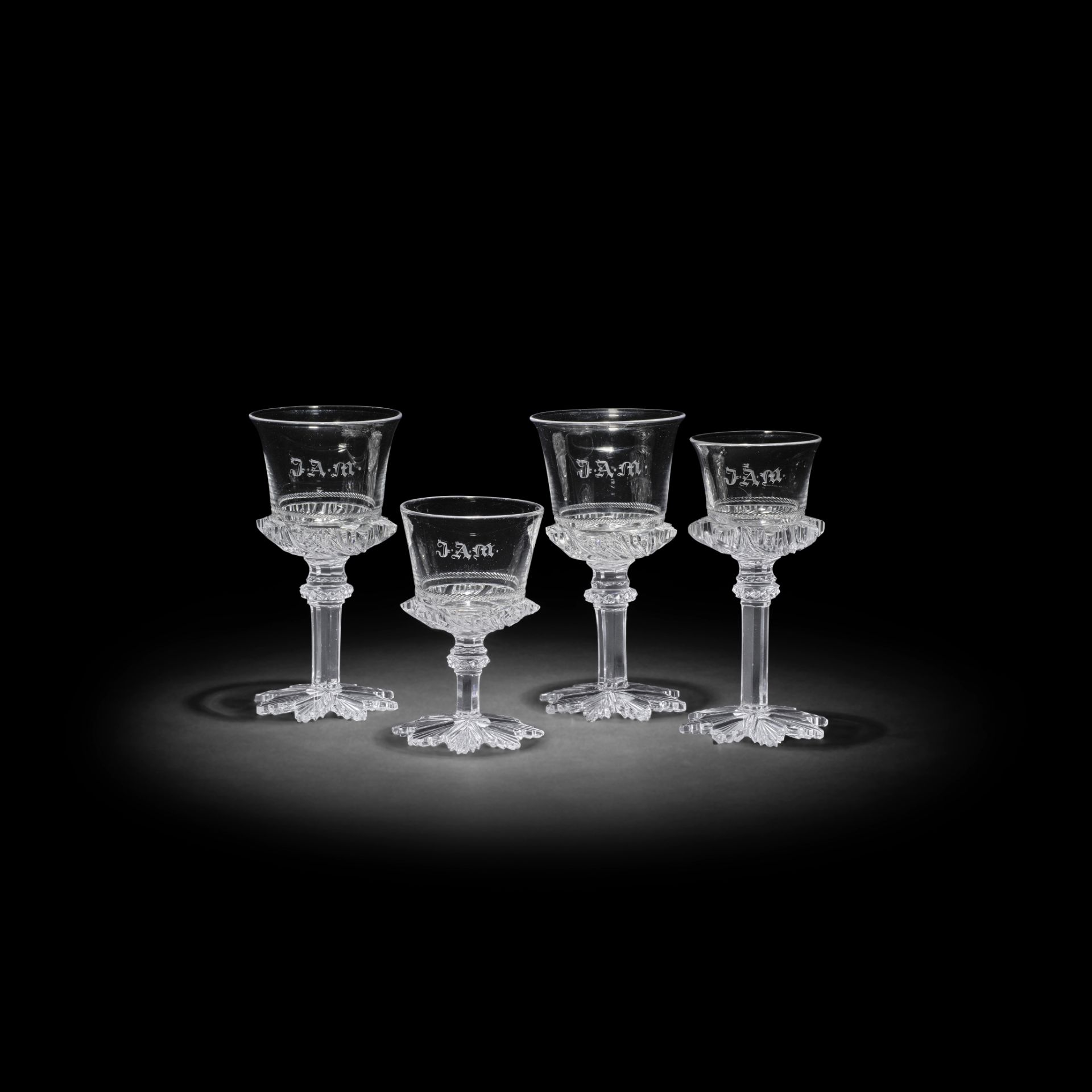 A set of four Blades and Jones glasses from the Juan &#193;lvarez Mendiz&#225;bal Service, circa...