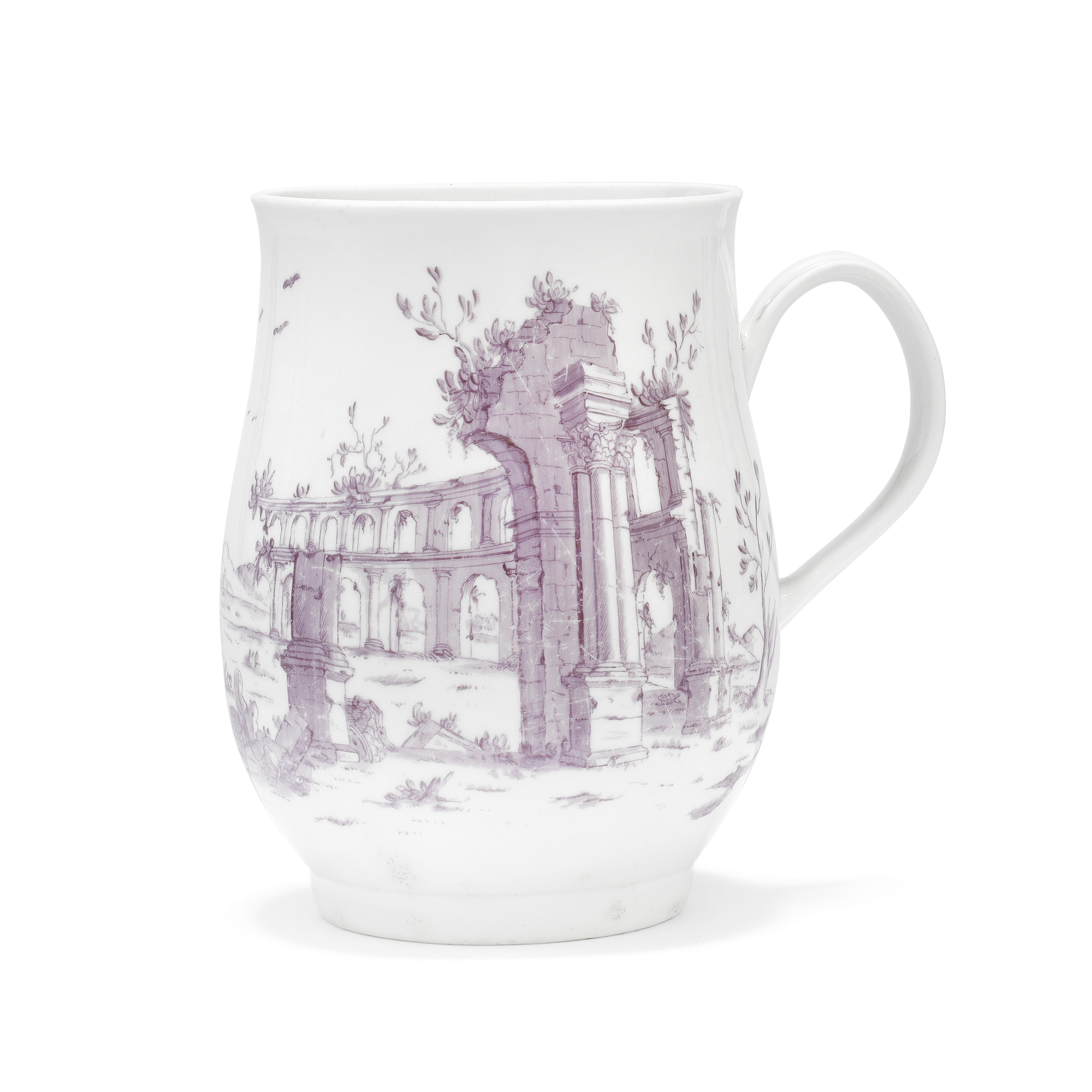 A Worcester large mug, circa 1757-58