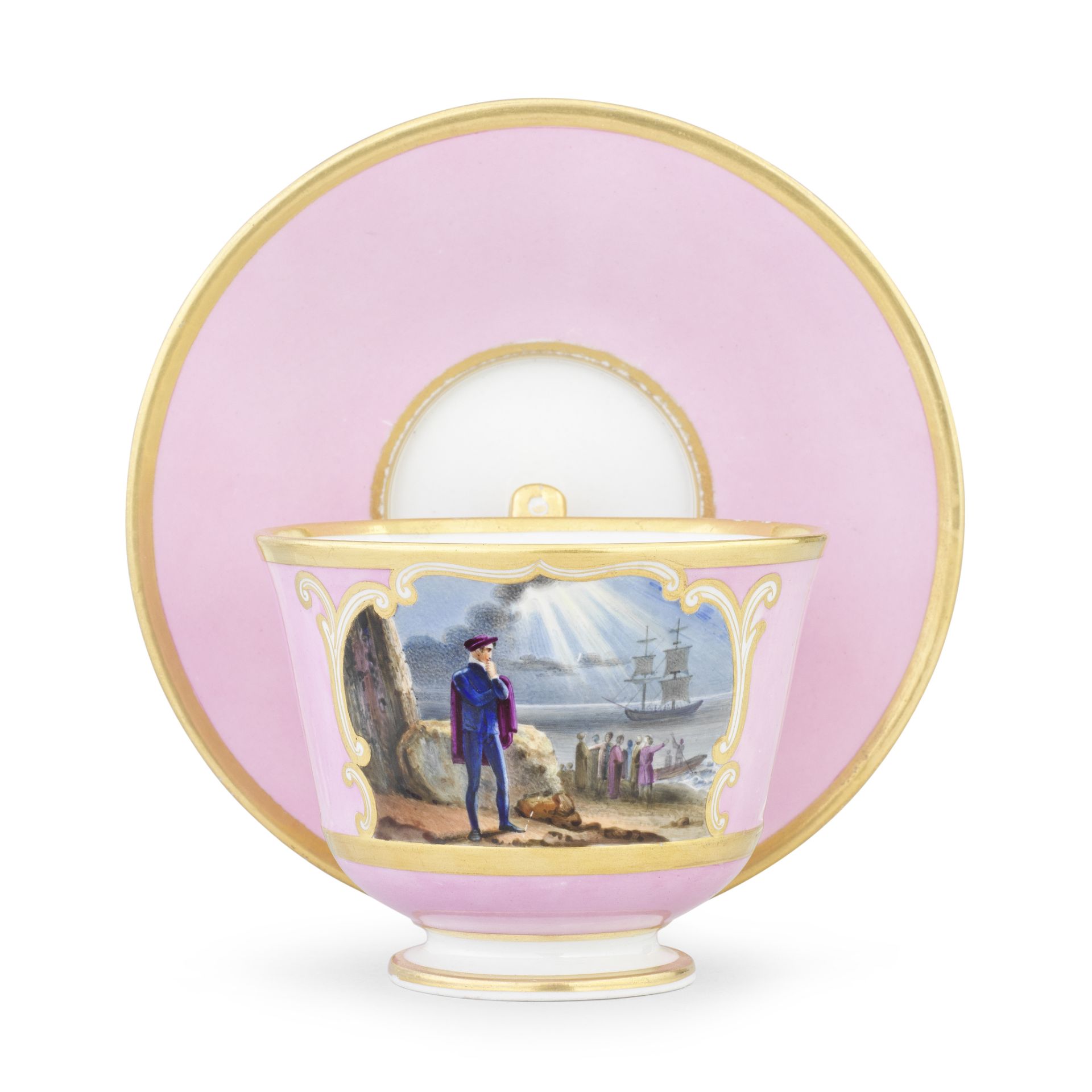 A Flight, Barr and Barr Worcester cup and saucer, circa 1820