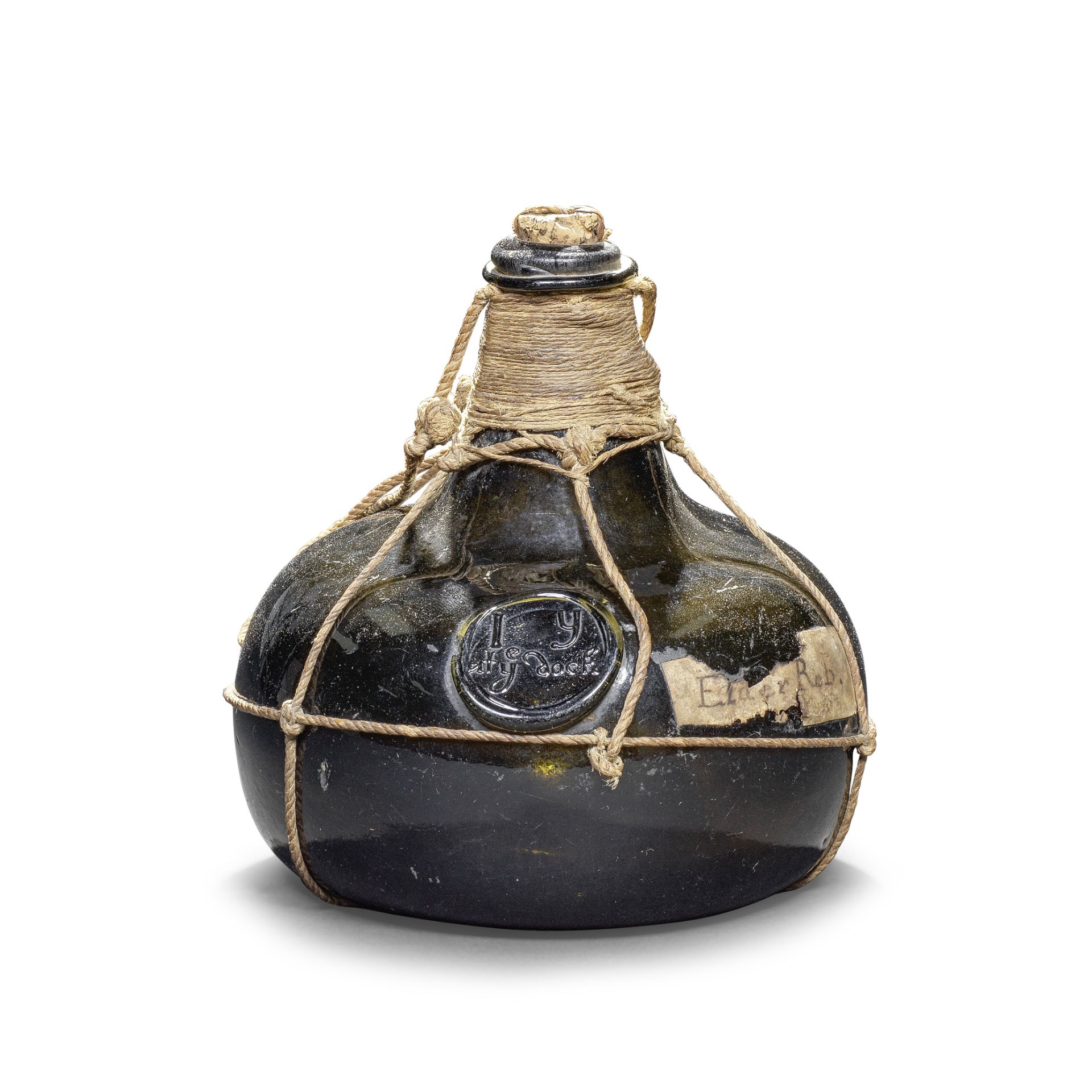 A very rare sealed half size 'Onion' wine bottle, circa 1705-15