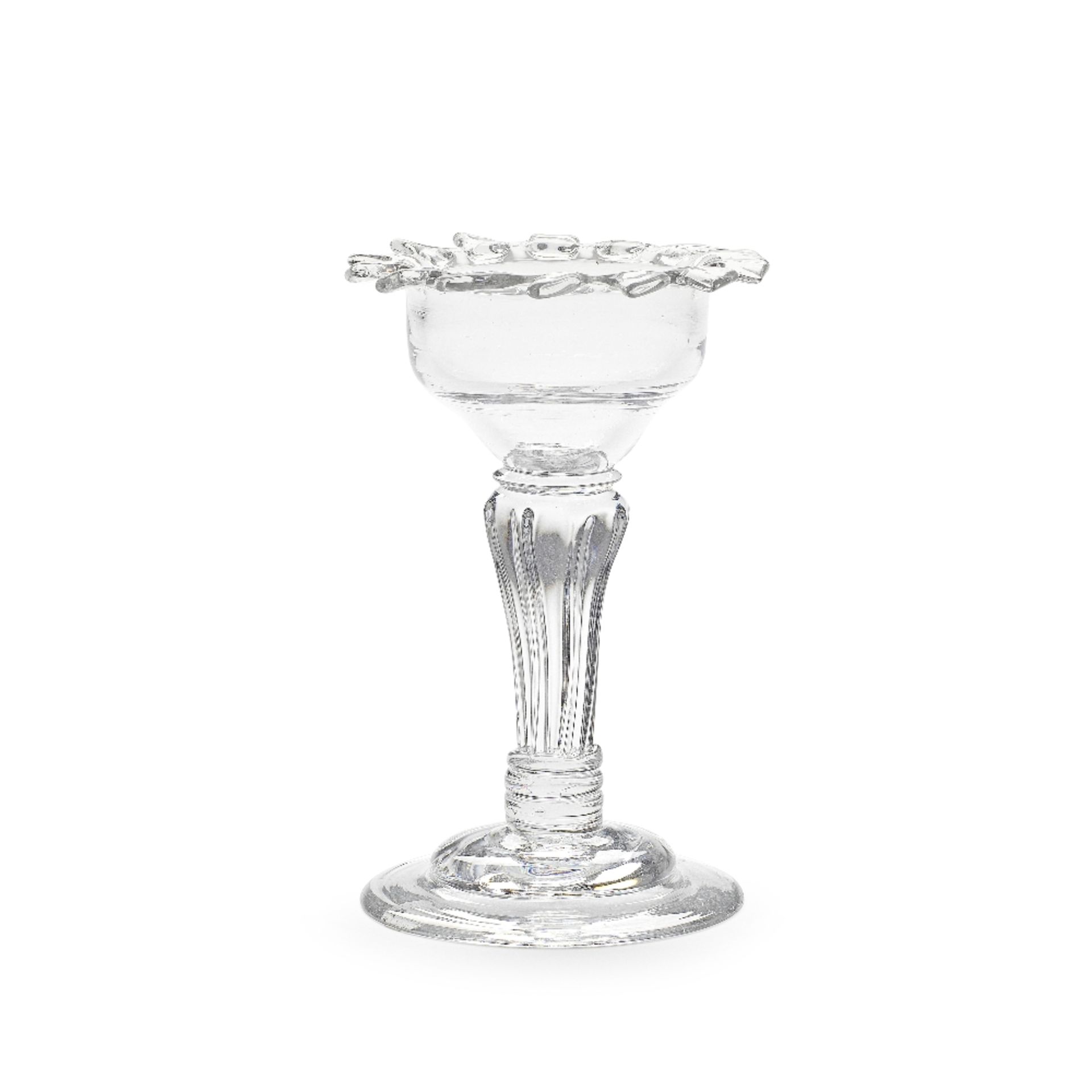 A good moulded-stem sweetmeat glass, circa 1740