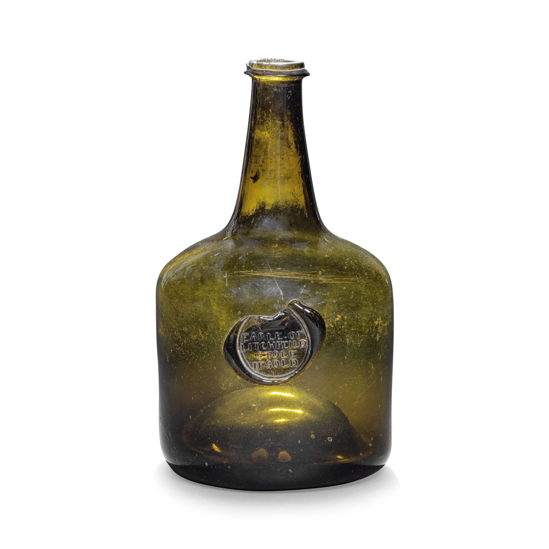 A very rare sealed 'Mallet' wine bottle, circa 1735-40