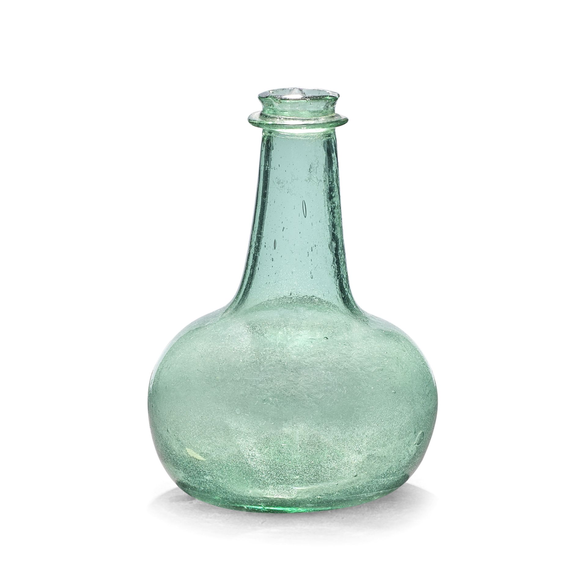 A very rare quarter size 'Shaft and Globe' wine bottle or apothecary vial, circa 1660-70