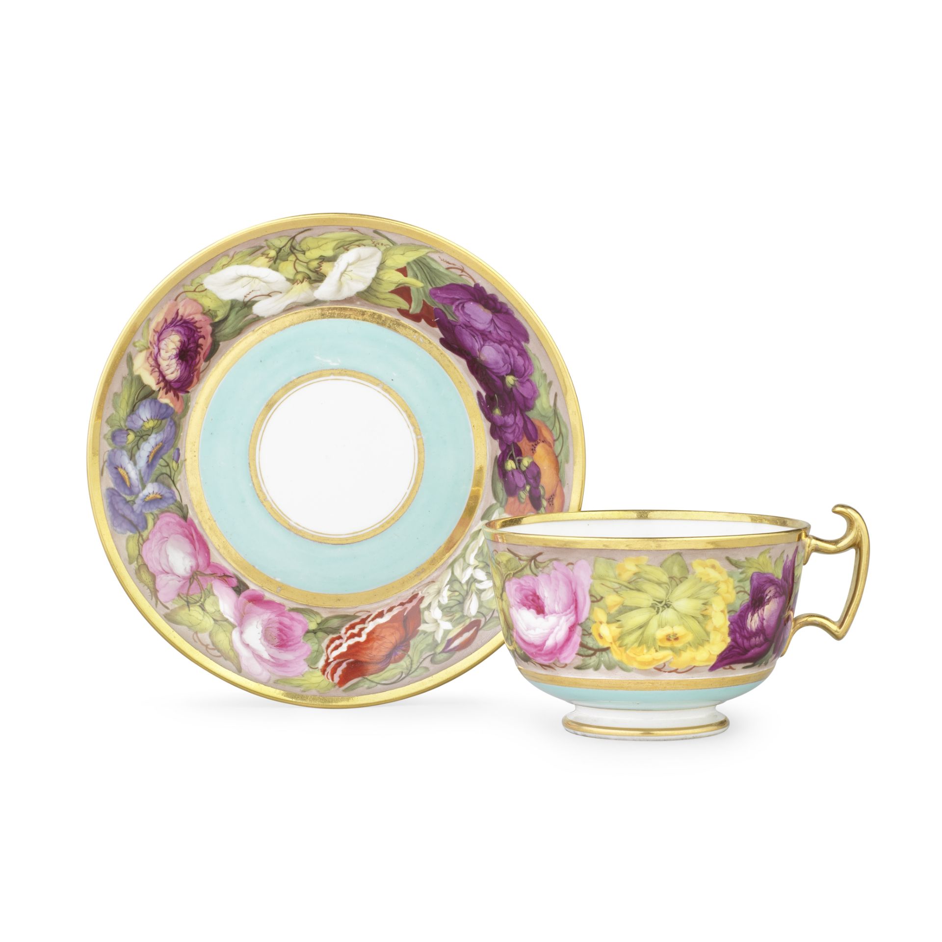 A Barr, Flight and Barr Worcester teacup and saucer, circa 1812-13